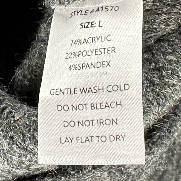 Neutral Ground Tunic Sweater Womens L Gray Oversized Minimal Knit Cozy Slits NEW - Picture 3 of 16